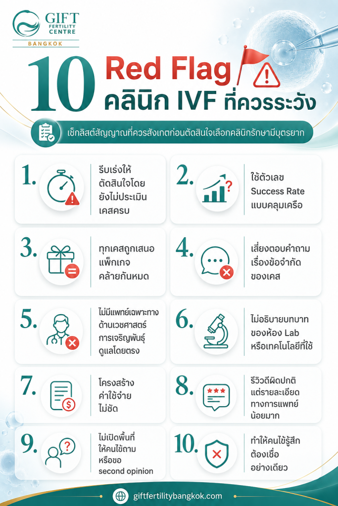 10 Red Flag คลินิก IVF ที่ควรระวัง
